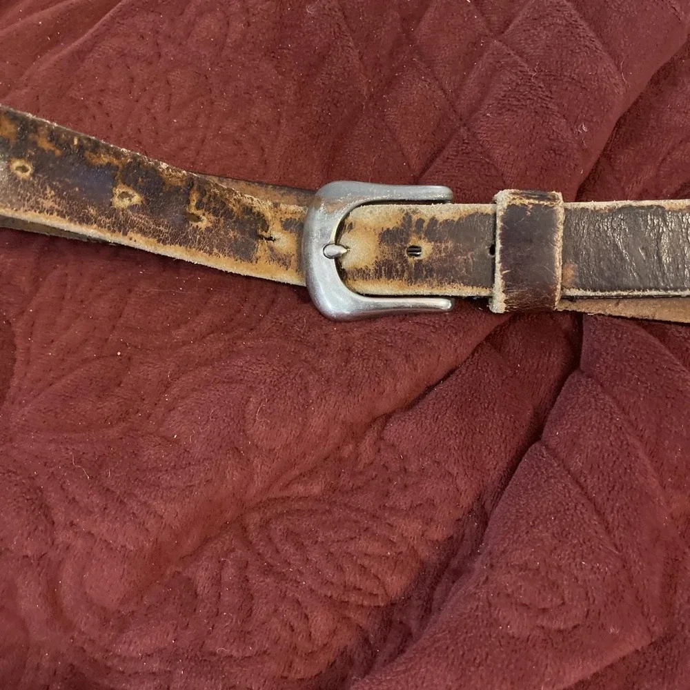 THRASHED Ole Miss Rebels Belt Mens‎ Size 40 Brown NCAA College Football Leather